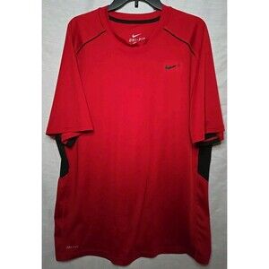 Nike Dri-Fit T-Shirt Breathable Stretch, Men's Sz XL, Red /Black